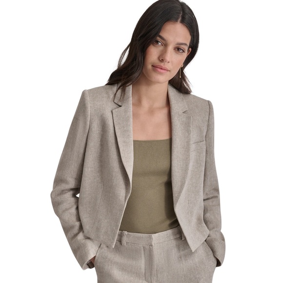 DKNY Cropped OPen front long sleeve Blazer size 4 - Picture 1 of 8